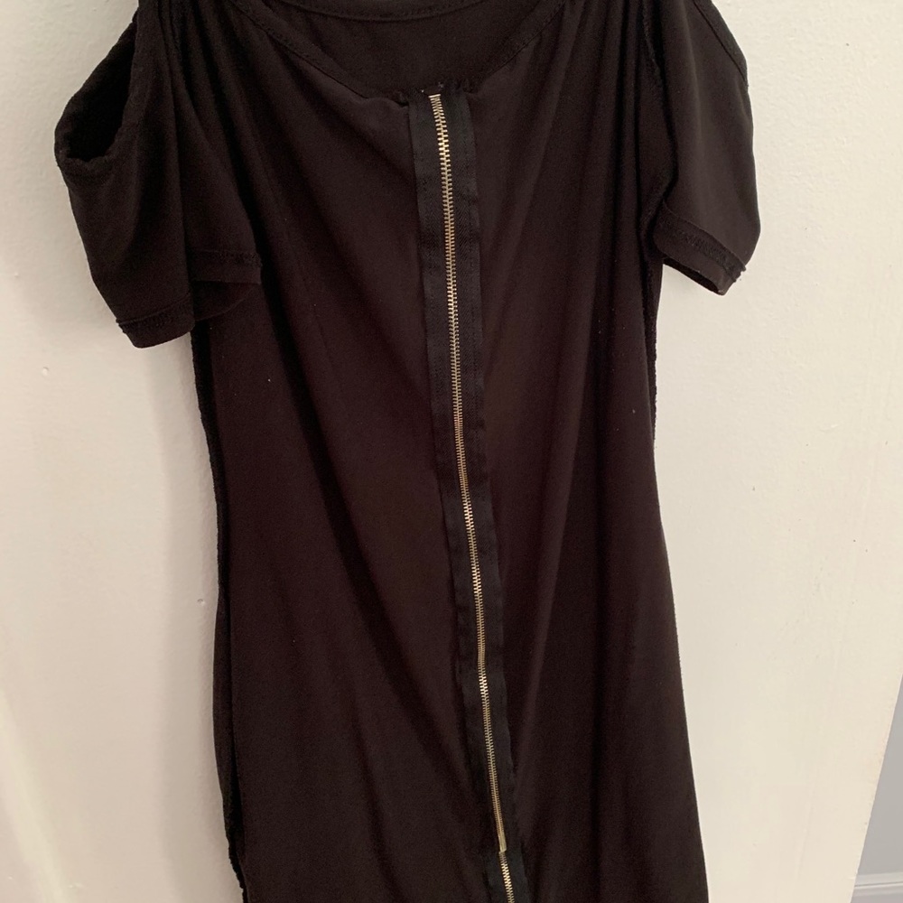 Black mini zipper dress